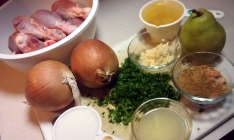 Raw ingredients for low-amine curried chicken (photo)