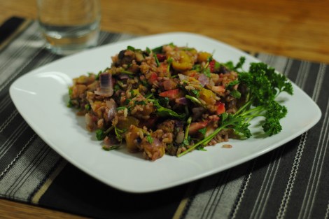 Warm Brown Rice Salad (moderate amine, gluten-free, soy-free, dairy-free, fish-free, tomato-free, egg-free, low-fat, vegetarian, vegan) photo