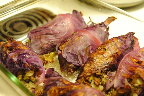 Low-amine purple cabbage stuffed with beef, rice, vegetables and dill (low-amine, gluten-free, soy-free, dairy-free, nut-free, tomato-free, nightshade-free) photo